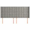 vidaXL Tăblie de pat cu aripioare gri deschis 163x16x118/128cm catifea