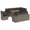 vidaXL Set canapele de grădină, 9 piese, cu perne, gri, poliratan