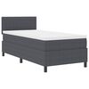 vidaXL Pat cu arcuri cu headboard Gri &icirc;nchis și alb 90 x 200 cm
