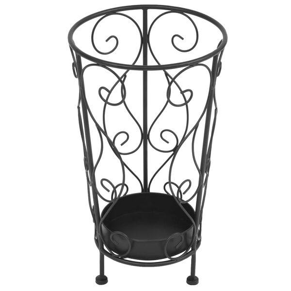 vidaXL Suport pentru umbrelă, stil vintage, metal, 26x46 cm, negru