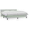 vidaXL Pat cu arcuri cu saltea gri deschis 200x220 cm catifea