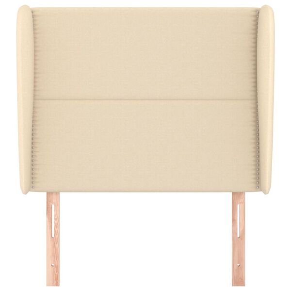 vidaXL Tăblie de pat cu aripioare, crem, 93x23x118/128 cm, țesătură