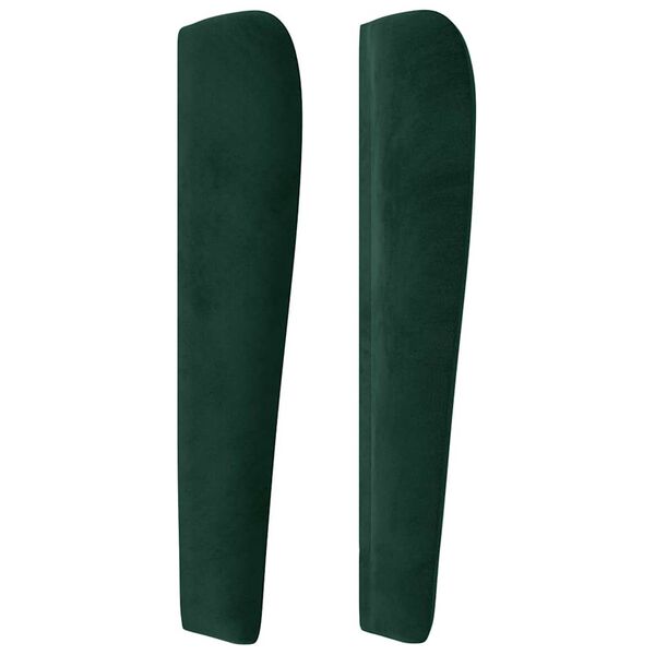 vidaXL Tăblie pat cu aripioare verde &icirc;nchis 83x23x118/128 cm catifea