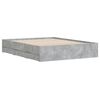 vidaXL Cadru de pat cu sertare, gri beton, 140x190 cm, lemn prelucrat