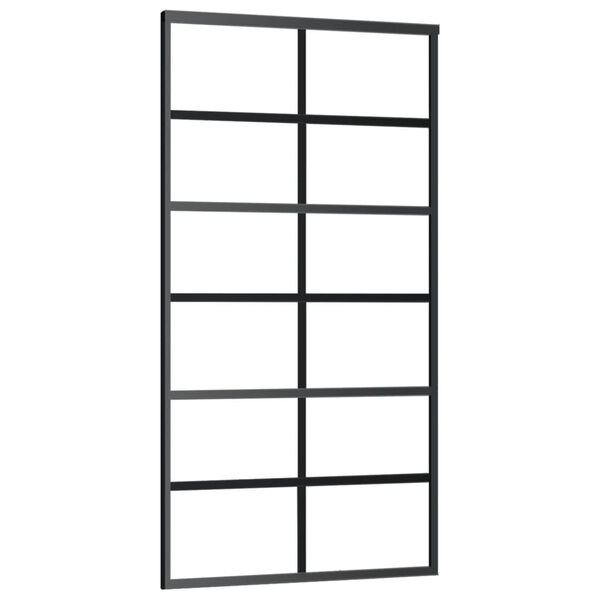 vidaXL Ușă glisantă, negru, 102x205 cm, sticlă ESG și aluminiu