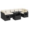 vidaXL Set mobilier de grădină cu perne, 8 piese, negru, poliratan