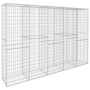vidaXL Perete gabion cu capace, 300 x 50 x 200 cm, oțel galvanizat