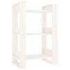 vidaXL Bibliotecă/Separator cameră, alb,60x35x91 cm, lemn masiv pin