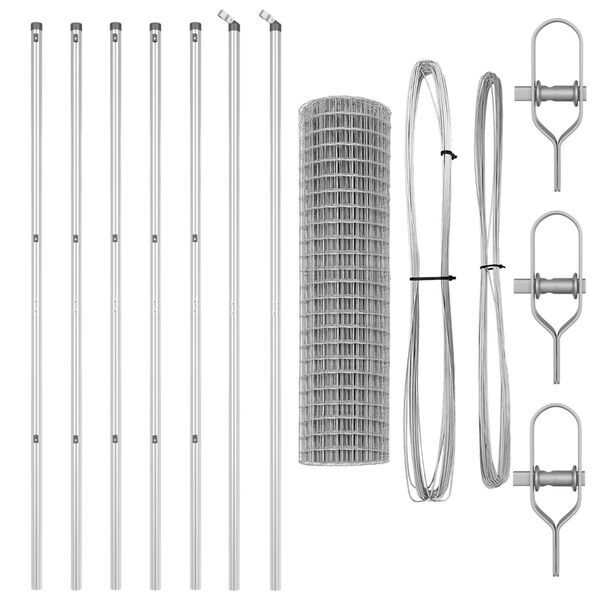 vidaXL Gard cu St&acirc;lp Argintiu 1 x 25 m Oțel și PVC