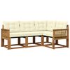vidaXL Set de canapele de exterior cu pernă 4 pcs Natural și Crem