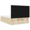 vidaXL Cadru de pat otoman cu saltea crem 140x190cm stofa