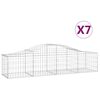 vidaXL Coșuri gabion arcuite 7 buc, 200x50x40/60 cm, fier galvanizat