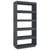 vidaXL Bibliotecă/Separator cameră, gri, 80x35x167 cm, lemn masiv pin