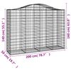 vidaXL Coșuri gabion arcuite 12 buc, 200x50x140/160cm, fier galvanizat