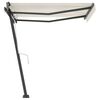 vidaXL Copertină autonomă retractabilă manual, crem, 350x250 cm