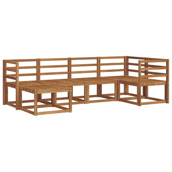 vidaXL Set de canapele de exterior 6 pcs Gri natural și deschis