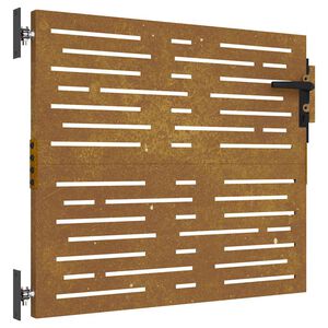 vidaXL Poartă de grădină 85x100 cm, oțel Corten, design pătrat