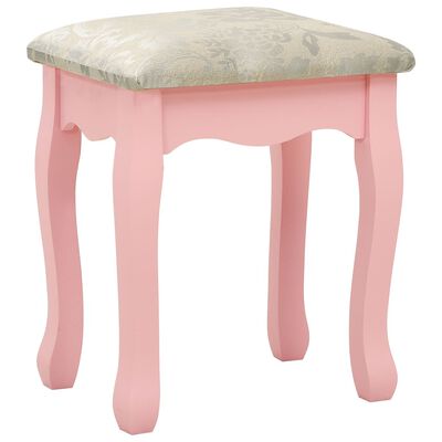 vidaXL Set masă de toaletă cu taburet roz 75x69x140 cm lemn paulownia