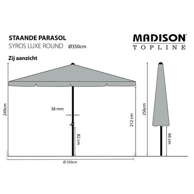Madison Umbrelă de soare Syros Luxe, gri taupe, 350 cm, rotund