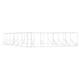 vidaXL Padoc de exterior pentru c&acirc;ini argintiu 8x12x2m oțel galvanizat