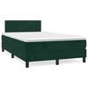 vidaXL Pat box spring cu saltea, verde &icirc;nchis, 120x190 cm, catifea