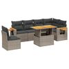 vidaXL Set canapele de grădină, 7 piese, cu perne, gri, poliratan
