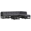 vidaXL Set mobilier de grădină cu perne, 7 piese, negru, lemn masiv