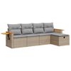 vidaXL Set canapele de grădină cu perne, 5 piese, bej, poliratan