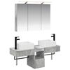 vidaXL Set dulap baie 4 buc. Gri Beton Lemn prelucrat