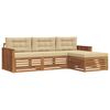 vidaXL Set de canapele de exterior cu pernă 4 pcs Natural și Bej