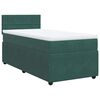 vidaXL Pat box spring cu saltea, verde închis, 90x190 cm, catifea