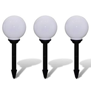 vidaXL Lămpi de exterior pentru alei LED 3 buc. 20 cm, cu țăruș de sol