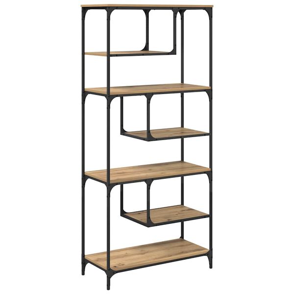 vidaXL Bibliotecă stejar artizanal 81 x 36 x 176 cm Lemn compozit