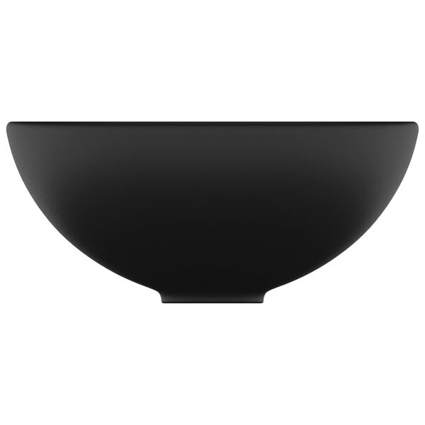 vidaXL Chiuvetă baie lux, negru mat, 32,5x14 cm, ceramică, rotund