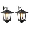 vidaXL Aplica de perete with LED Bulb 2 buc. Negru 19 x 14 x 25 cm