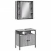 vidaXL Set mobilier de baie, 2 piese, gri sonoma, lemn prelucrat