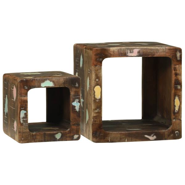 vidaXL Unități TV cu raft 2 pcs Multicolour Lemn recuperat masiv