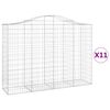 vidaXL Coșuri gabion arcuite 11 buc, 200x50x140/160cm, fier galvanizat