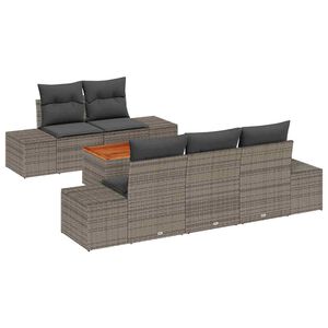 vidaXL Set de canapele pentru grădină 6 buc. Gri poliratan