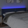vidaXL Tăblie de pat cu LED, albastru, 203x16x78/88 cm, textil
