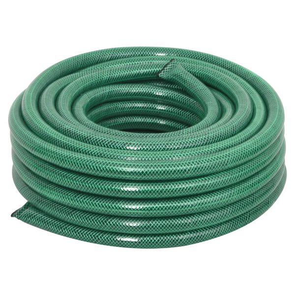 vidaXL Furtun de grădină cu set de racorduri, verde, 0,75", 100 m, PVC
