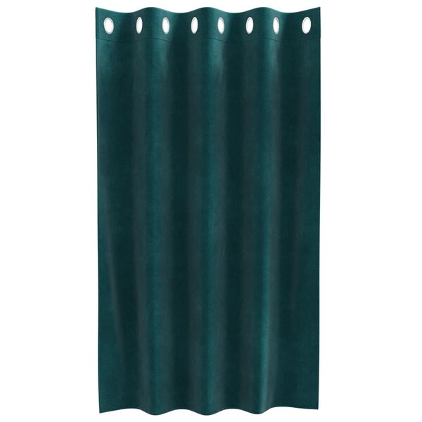 vidaXL Perdele opace 2 pcs Verde &icirc;nchis 140 x 140 cm Catifea