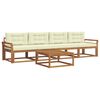 vidaXL Set de canapele de exterior cu pernă 5 pcs Natural și Crem