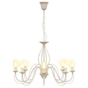 vidaXL Lustră reglabilă E14 Metal Alb Antic &Oslash; 78 x 101 cm