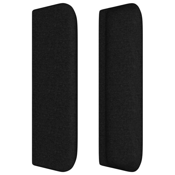 vidaXL Tăblie de pat cu aripioare negru 203x16x78/88 cm textil