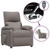 vidaXL Fotoliu rabatabil electric, gri taupe, material textil