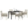 vidaXL Set de masă pentru grădină cu pernă 5 pcs Gri deschis poliratan
