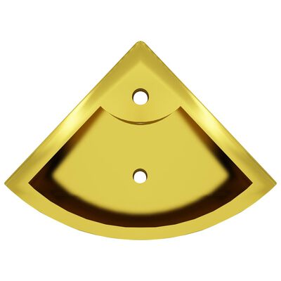 vidaXL Chiuvetă cu preaplin, auriu, 45 x 32 x 12,5 cm, ceramică