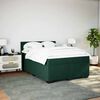 vidaXL Pat box spring cu saltea, verde &icirc;nchis, 140x200 cm, catifea