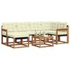 vidaXL Set de canapele de exterior cu pernă 7 pcs Natural și Crem